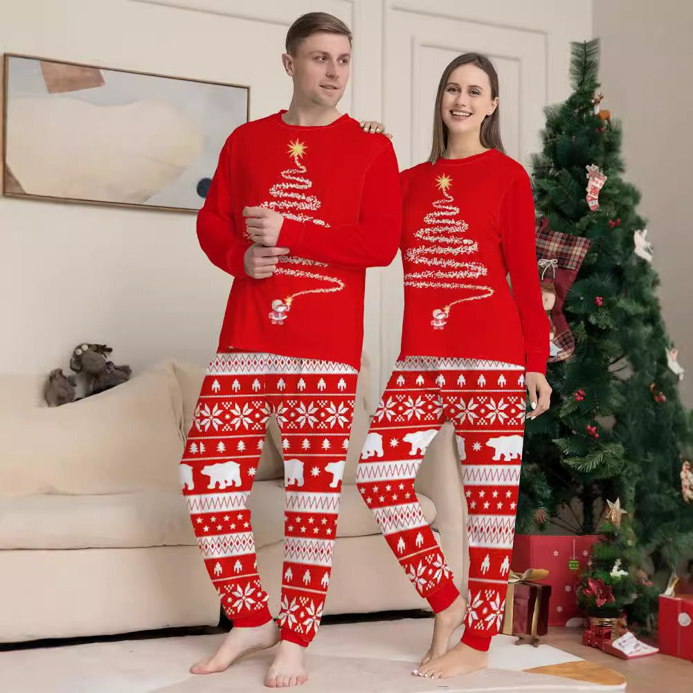 Weihnachtspyjama-Set für die ganze Familie – Festliche Partnerlook Schlafanzüge mit Weihnachtsmotiv