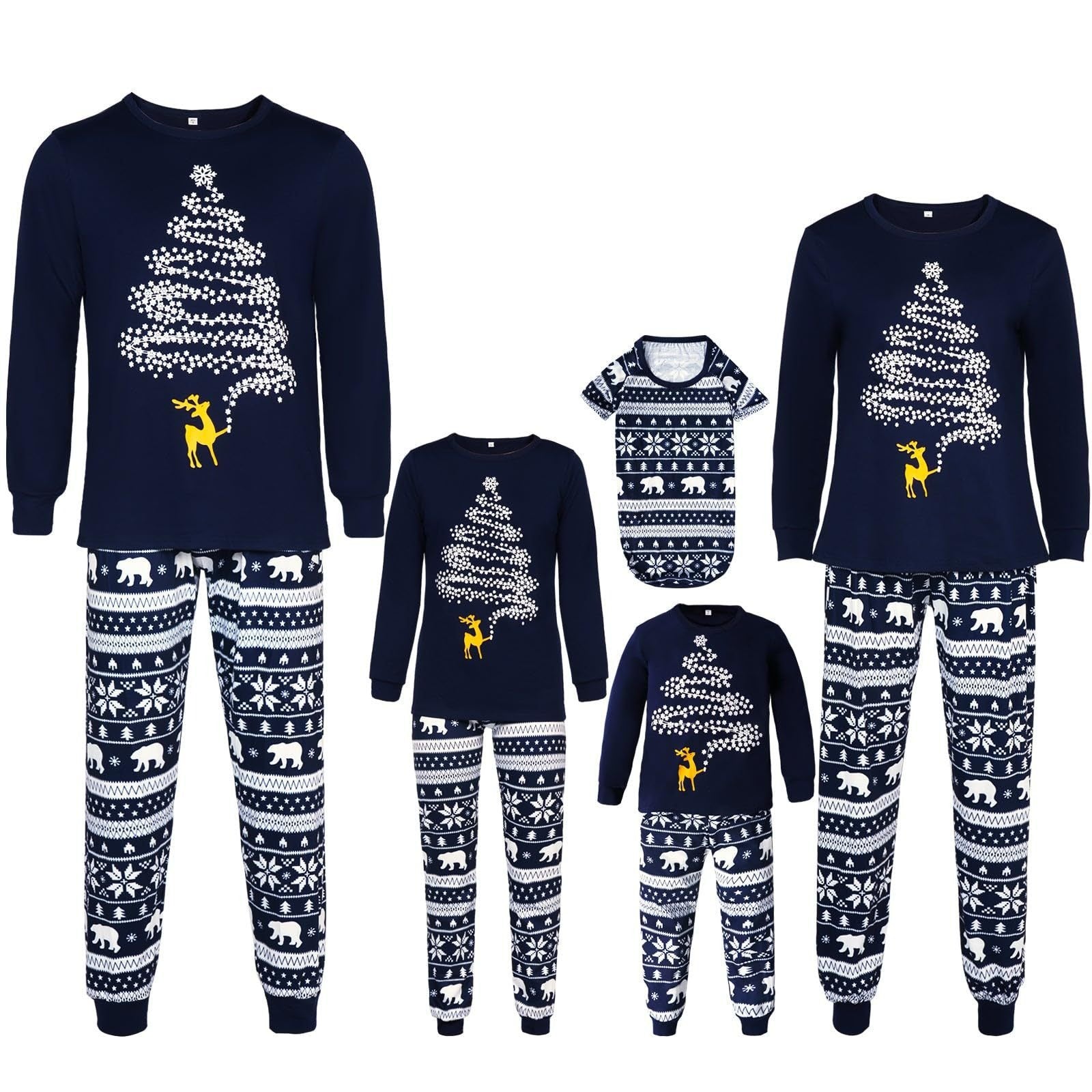 Weihnachtspyjama-Set für die ganze Familie – Festliche Partnerlook Schlafanzüge mit Weihnachtsmotiv